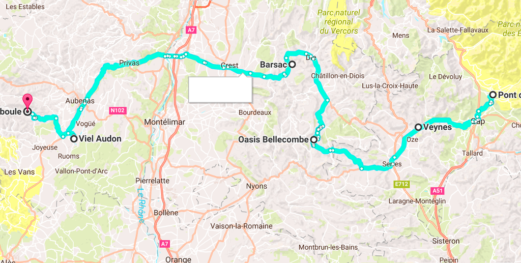Itinéraire Ardèche Drôme